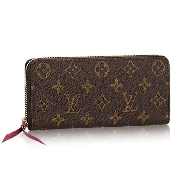 5 Monogram Canvas Clemence Wallet Fuchsia M60742
